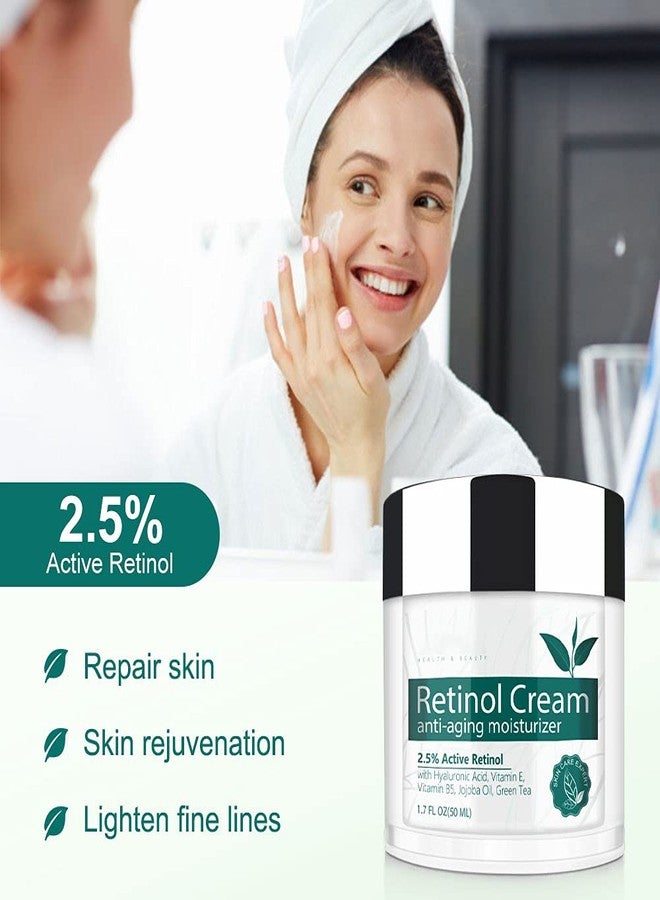 IFUDOIT Retinol Cream for Face, Face Moisturizer with 2.5% Retinol, Hyaluronic Acid, Day and Night Anti-Aging Moisturizing Cream for Women and Men, for All Skin Types - Image 2